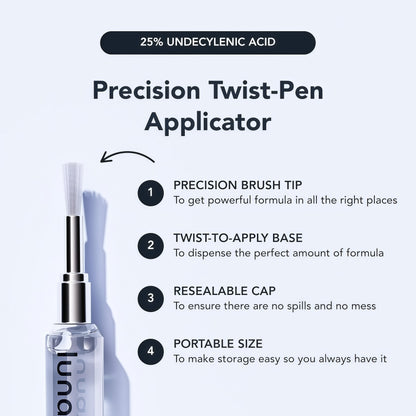 Lunavia Antifungal Pen – Cures Most Athlete’s Foot, Jock Itch, and Ringworm - 25% Undecylenic Acid with added Tea Tree, Jojoba, Clove Bud Oils & Aloe - 1-Pack Twist Pen (3ML Volume)